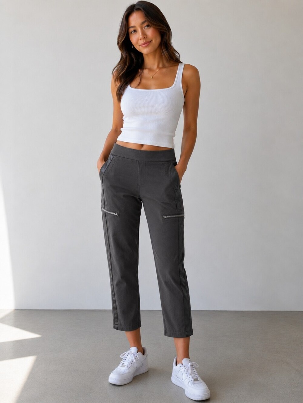 Athleta Women's Tailored Zip Pocket Tapered Pants — Dark Brown